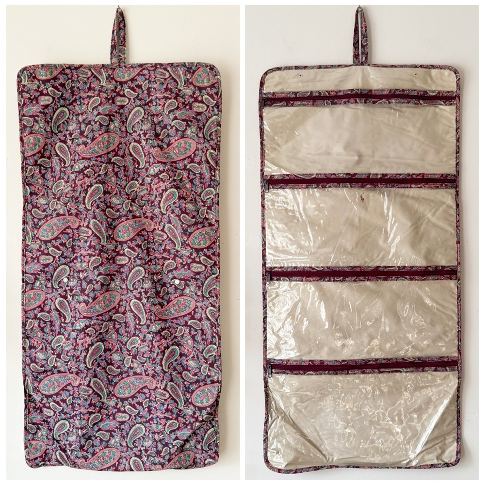 Ralph Lauren Vintage 80s Paisley Hanging and Fold Up Multipurpose Organizer
